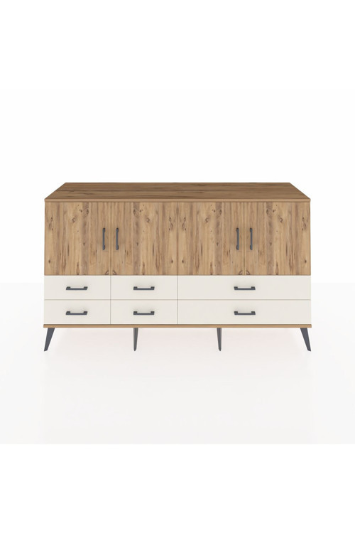 Kronos Konsol 6 Raflı 6 Çekmeceli 4 Kapaklı 176 x 59 x 99 cm Çam - Çam - Aytaşı