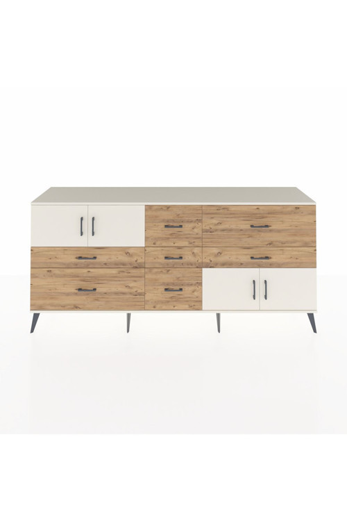 Hyperion Konsol 3 Raflı 7 Çekmeceli 4 Kapaklı 220 x 44 x 99 cm Aytaşı - Aytaşı - Çam
