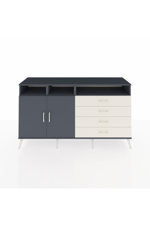 Kronos Konsol 5 Raflı 4 Çekmeceli 2 Kapaklı 176 x 59 x 99 cm Antrasit - Antrasit - Aytaşı