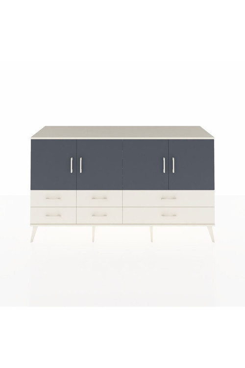 Kronos Konsol 6 Raflı 6 Çekmeceli 4 Kapaklı 176 x 59 x 99 cm Aytaşı - Antrasit - Aytaşı