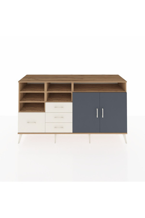 Kronos Konsol 7 Raflı 4 Çekmeceli 2 Kapaklı 176 x 59 x 99 cm Çam - Antrasit - Aytaşı