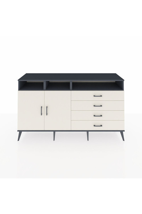 Kronos Konsol 5 Raflı 4 Çekmeceli 2 Kapaklı 176 x 59 x 99 cm Antrasit - Aytaşı
