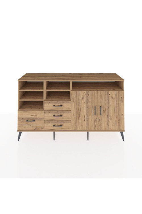 Kronos Konsol 7 Raflı 4 Çekmeceli 2 Kapaklı 176 x 59 x 99 cm Çam - Çam