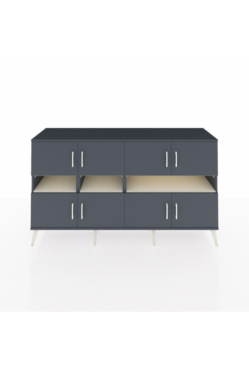 Kronos Konsol 8 Raflı 8 Kapaklı 176 x 59 x 99 cm Antrasit - Antrasit - Aytaşı