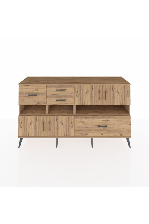 Kronos Konsol 5 Raflı 4 Çekmeceli 4 Kapaklı 176 x 59 x 99 cm Çam - Çam