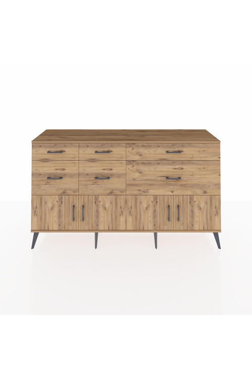 Kronos Konsol 1 Raflı 6 Çekmeceli 4 Kapaklı 176 x 59 x 99 cm Çam - Çam