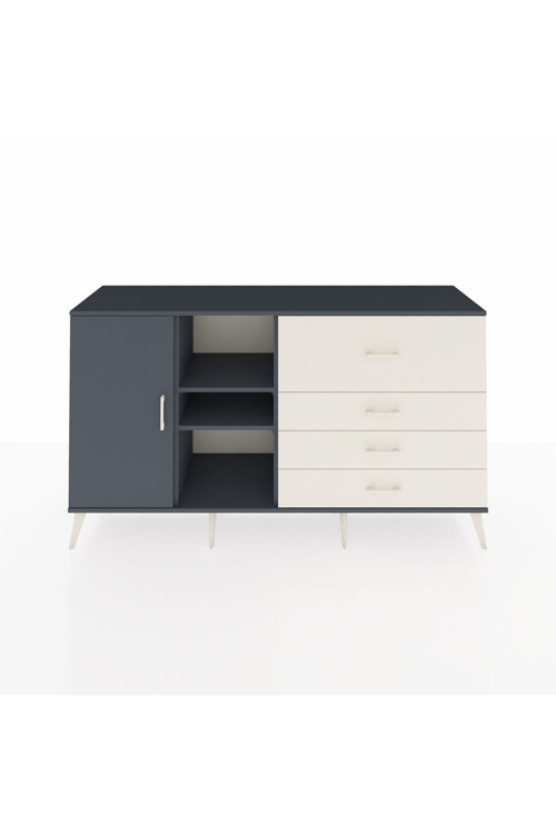 Kronos Konsol 4 Raflı 4 Çekmeceli 1 Kapaklı 176 x 59 x 99 cm Antrasit - Antrasit - Aytaşı