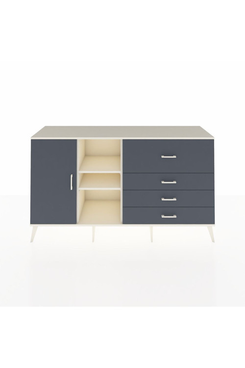 Kronos Konsol 4 Raflı 4 Çekmeceli 1 Kapaklı 176 x 59 x 99 cm Aytaşı - Antrasit