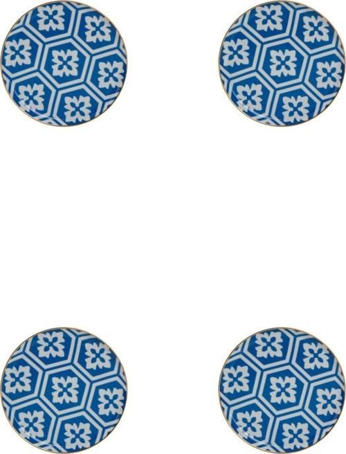 Morocco Desen Mavi Düz Tabak 20cm 4'lü
