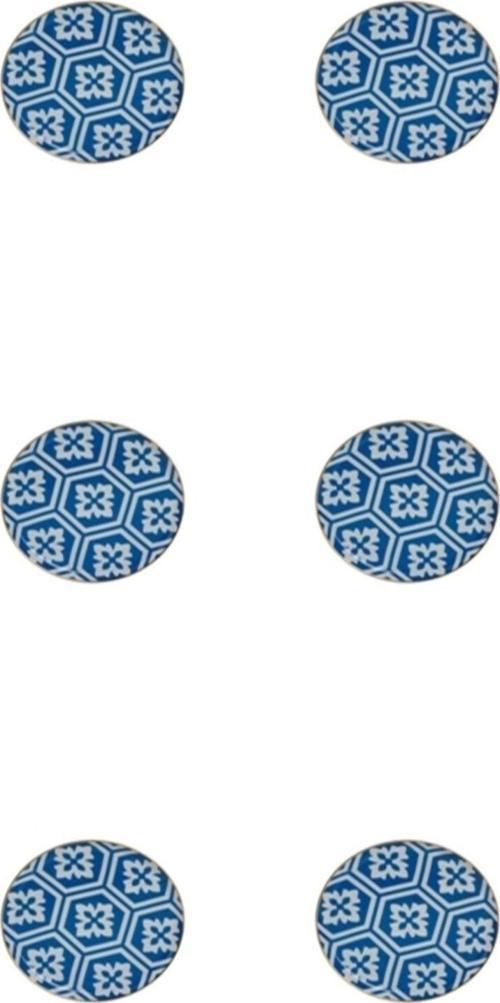Morocco Desen Mavi Düz Tabak 20cm 6'lı