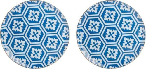 Morocco Desen Mavi Düz Tabak 28cm 2'li