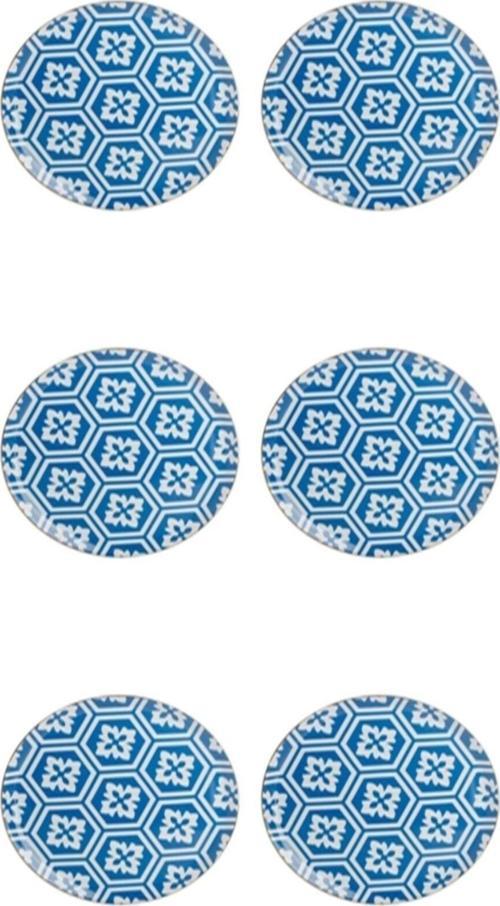Morocco Desen Mavi Düz Tabak 28cm 6'lı