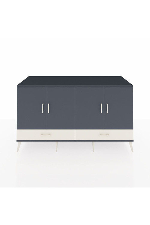 Kronos Konsol 6 Raflı 2 Çekmeceli 4 Kapaklı 176 x 59 x 99 cm Antrasit - Antrasit - Aytaşı