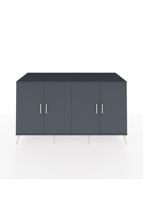 Kronos Konsol 4 Raflı 4 Kapaklı 176x59x99 Antrasit-Antrasit/Aytaşı