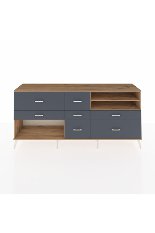 Hyperion Konsol 2 Raflı 7 Çekmeceli 220 x 44 x 99 cm Çam - Çam - Antrasit