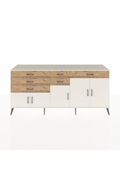 Hyperion Konsol 3 Raflı 6 Çekmeceli 5 Kapaklı 220 x 44 x 99 cm Aytaşı - Aytaşı - Çam