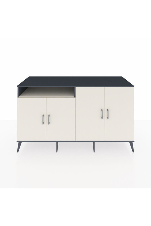 Kronos Konsol 4 Raflı 4 Kapaklı 176x59x99 Antrasit-Aytaşı