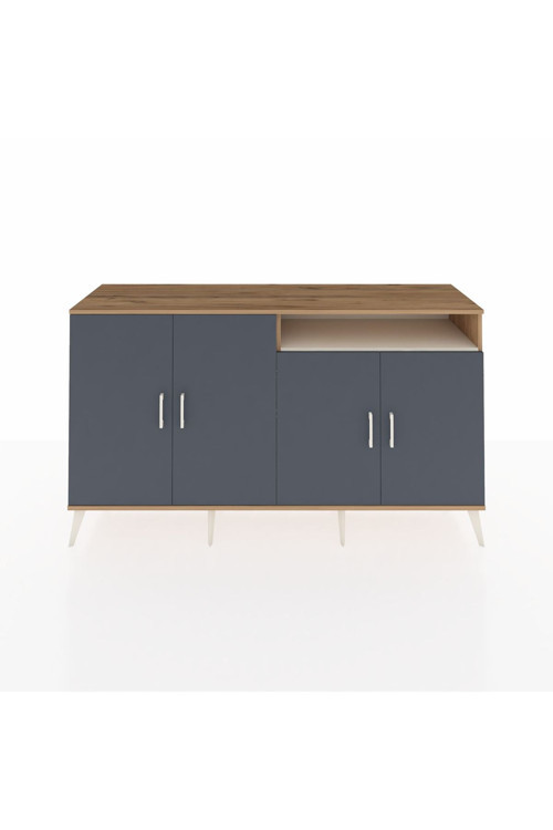 Kronos Konsol 6 Raflı 4 Kapaklı 176x59x99 Çam-Antrasit/Aytaşı