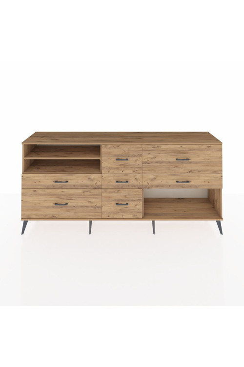 Hyperion Konsol 2 Raflı 7 Çekmeceli 220 x 44 x 99 cm Çam - Çam