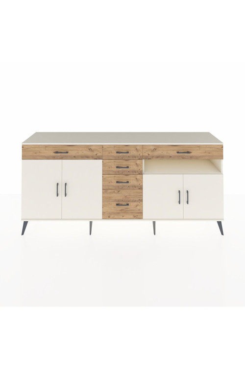 Hyperion Konsol 3 Raflı 6 Çekmeceli 4 Kapaklı 220 x 44 x 99 cm Aytaşı - Aytaşı - Çam