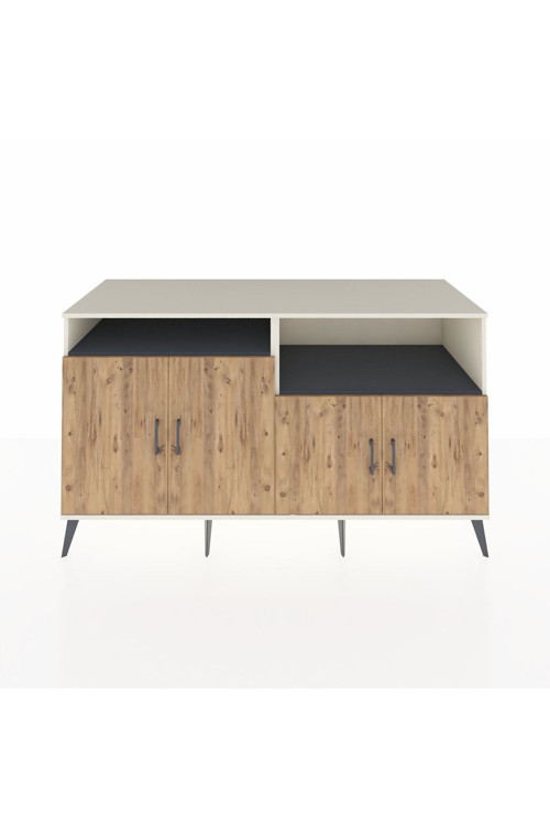 Kronos Konsol 4 Raflı 4 Kapaklı 176x59x99 Aytaşı-Çam/Antrasit