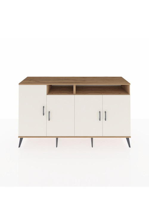 Kronos Konsol 6 Raflı 4 Kapaklı 176x59x99 Çam-Aytaşı/Çam