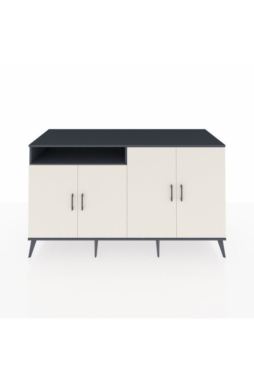 Kronos Konsol 4 Raflı 4 Kapaklı 176x59x99 Antrasit-Aytaşı/Antrasit