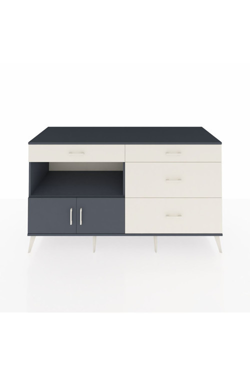 Kronos Konsol 1 Raflı 4 Çekmeceli 2 Kapaklı 176 x 59 x 99 cm Antrasit - Antrasit - Aytaşı