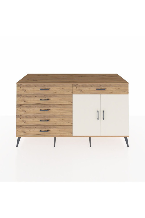 Kronos Konsol 1 Raflı 6 Çekmeceli 2 Kapaklı 176 x 59 x 99 cm Çam - Aytaşı - Çam