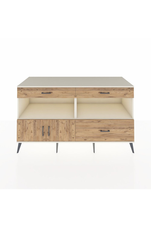 Kronos Konsol 2 Raflı 3 Çekmeceli 2 Kapaklı 176 x 59 x 99 cm Aytaşı - Çam