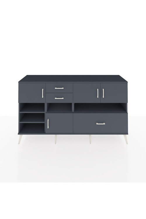 Kronos Konsol 7 Raflı 3 Çekmeceli 4 Kapaklı 176 x 59 x 99 cm Antrasit - Antrasit