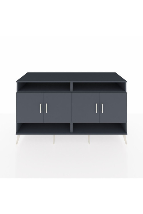 Kronos Konsol 6 Raflı 4 Kapaklı 176 x 59 x 99 cm Antrasit - Antrasit - Çam
