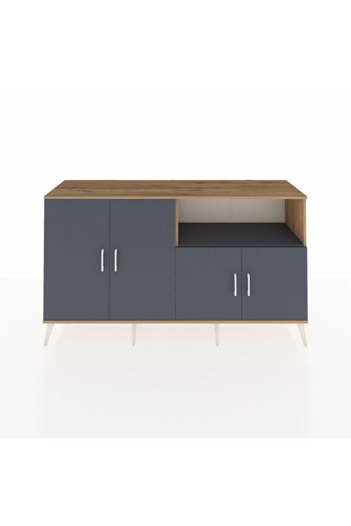 Kronos Konsol 6 Raflı 4 Kapaklı 176x59x99 Çam-Antrasit