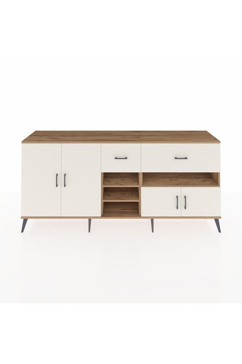 Hyperion Konsol 5 Raflı 2 Çekmeceli 4 Kapaklı 220 x 44 x 99 cm Çam - Aytaşı