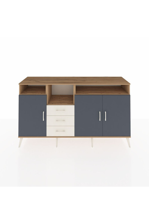 Kronos Konsol 5 Raflı 3 Çekmeceli 3 Kapaklı 176 x 59 x 99 cm Çam - Antrasit - Aytaşı