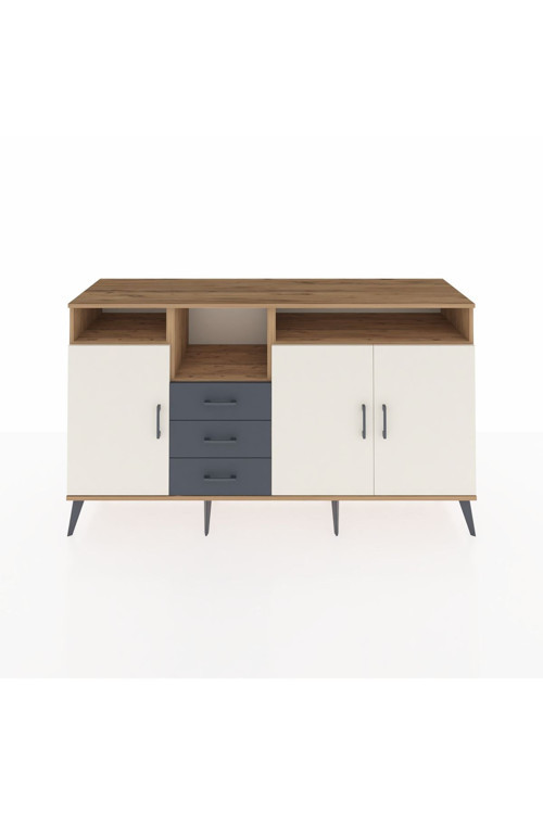 Kronos Konsol 5 Raflı 3 Çekmeceli 3 Kapaklı 176 x 59 x 99 cm Çam - Aytaşı - Antrasit