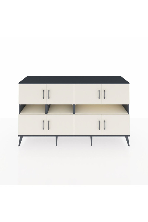 Kronos Konsol 8 Raflı 8 Kapaklı 176 x 59 x 99 cm Antrasit - Aytaşı