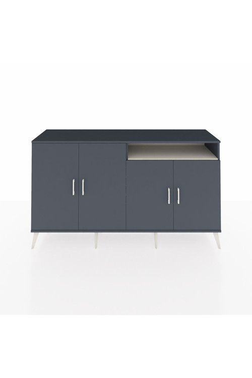 Kronos Konsol 6 Raflı 4 Kapaklı 176x59x99 Antrasit-Antrasit/Aytaşı