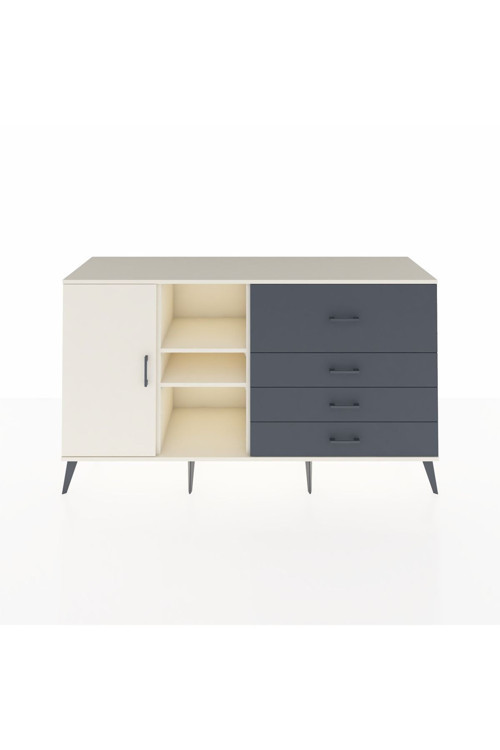 Kronos Konsol 4 Raflı 4 Çekmeceli 1 Kapaklı 176 x 59 x 99 cm Aytaşı - Aytaşı - Antrasit