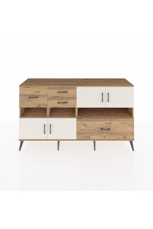 Kronos Konsol 5 Raflı 4 Çekmeceli 4 Kapaklı 176 x 59 x 99 cm Çam - Aytaşı - Çam