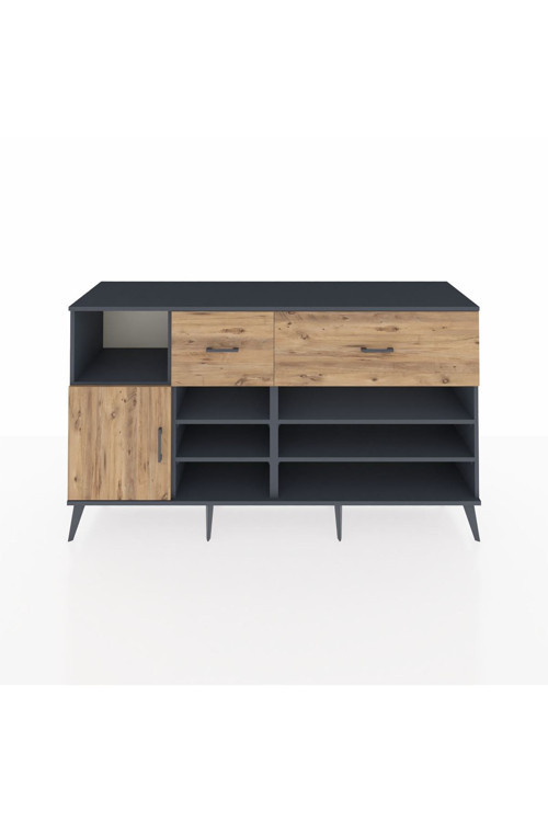 Kronos Konsol 6 Raflı 2 Çekmeceli 1 Kapaklı 176 x 59 x 99 cm Antrasit - Çam