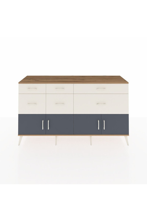 Kronos Konsol 1 Raflı 6 Çekmeceli 4 Kapaklı 176 x 59 x 99 cm Çam - Antrasit - Aytaşı