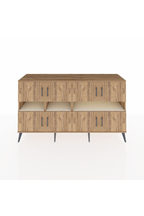Kronos Konsol 8 Raflı 8 Kapaklı 176 x 59 x 99 cm Çam - Çam - Aytaşı
