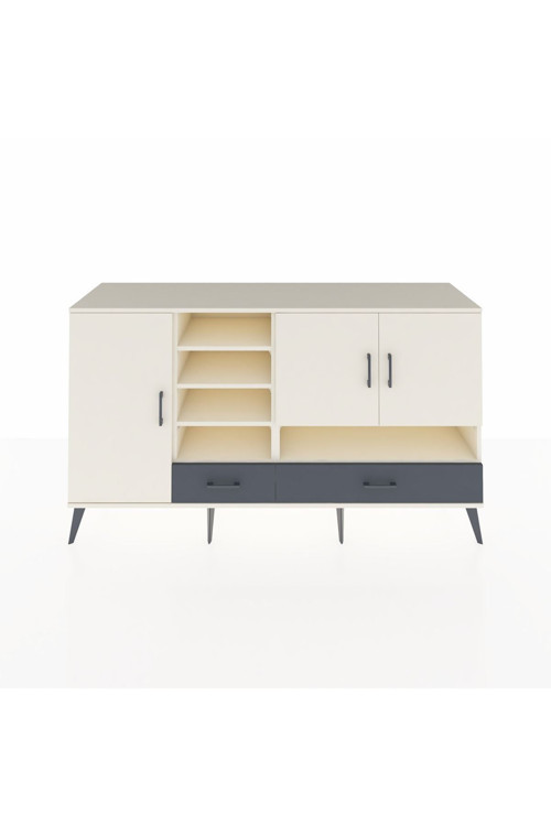Kronos Konsol 8 Raflı 2 Çekmeceli 3 Kapaklı 176 x 59 x 99 cm Aytaşı - Aytaşı - Antrasit
