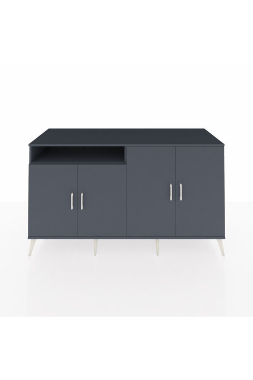 Kronos Konsol 4 Raflı 4 Kapaklı 176 x 59 x 99 cm Antrasit - Antrasit