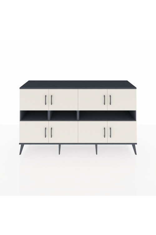 Kronos Konsol 8 Raflı 8 Kapaklı 176 x 59 x 99 cm Antrasit - Aytaşı - Antrasit