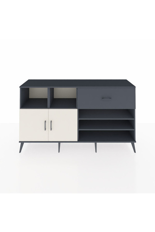 Kronos Konsol 6 Raflı 1 Çekmeceli 2 Kapaklı 176 x 59 x 99 cm Antrasit - Aytaşı - Antrasit