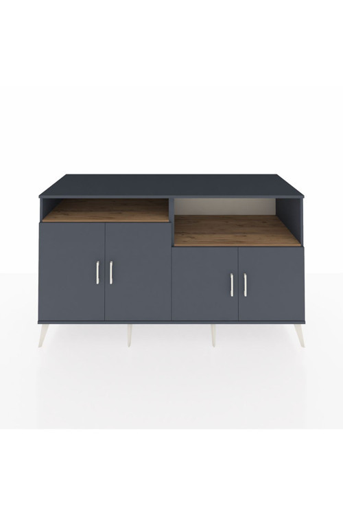 Kronos Konsol 4 Raflı 4 Kapaklı 176x59x99 Antrasit-Antrasit/Çam