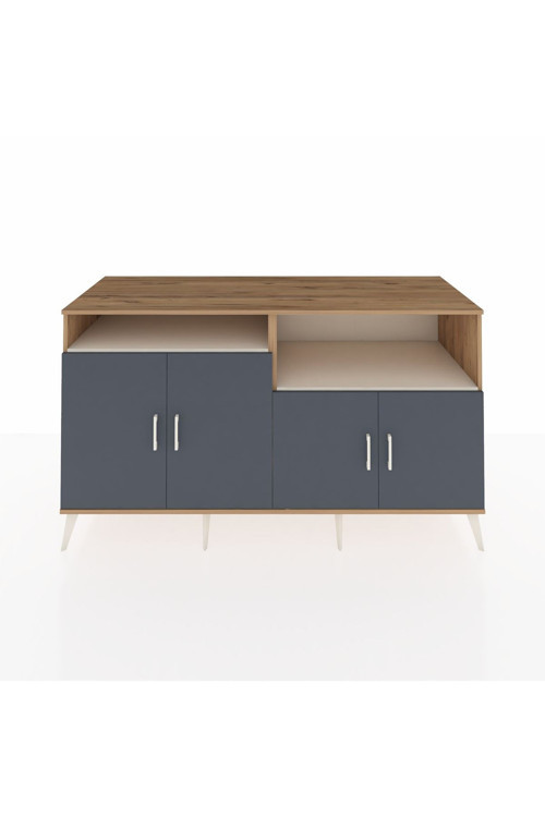 Kronos Konsol 4 Raflı 4 Kapaklı 176x59x99 Çam-Antrasit/Aytaşı