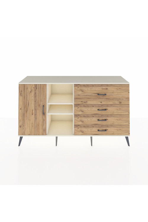 Kronos Konsol 4 Raflı 4 Çekmeceli 1 Kapaklı 176 x 59 x 99 cm Aytaşı - Çam